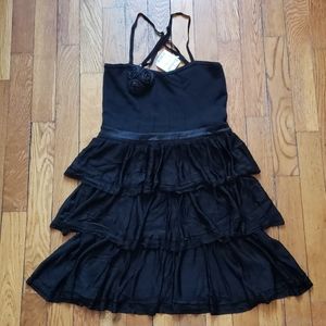 ♤♡Bebe Black Ruffle Dress Size Small♡